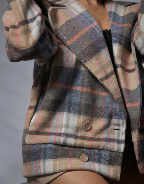 Manteau Court Carreaux