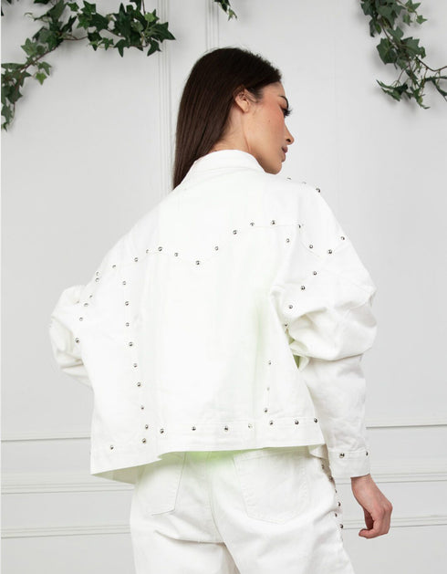 Veste courte en Denim blanche